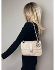 Chanel Lambskin Quilted Pile Ou Face Flap Beige Clair Shoulder Bag