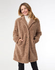Isabella Button Front Coat - Mushroom L/XL