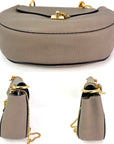 Chloe Small Drew Gray Grained Lambskin Leather Shoulder Cross-body Bag