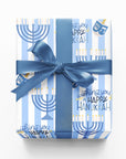 Hanukkah Wrapping Paper with Dreidel & Menorah