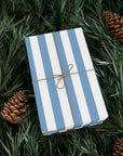 French Blue Striped Wrapping Paper