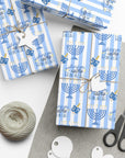 Hanukkah Wrapping Paper with Dreidel & Menorah
