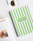 Green Striped Personalized Notebook
