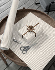 Beige Neutral Striped Holiday Wrapping Paper
