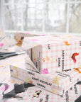 Farm Animal Gingham Personalized Birthday Wrapping Paper