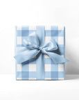 Light Blue Gingham Wrapping Paper