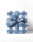 French Blue Gingham Wrapping Paper