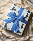 Black Lab Gingham Wrapping Paper