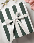 Green Striped Wrapping Paper