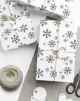 Black Snowflakes Wrapping Paper