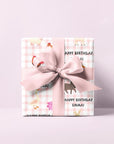 Farm Animal Gingham Personalized Birthday Wrapping Paper