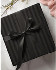 Black Striped Holiday Wrapping Paper