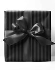 Black Striped Holiday Wrapping Paper