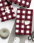 Burgundy Gingham Gift Wrap