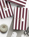 Burgundy Striped Wrapping Paper