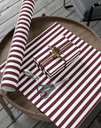 Burgundy Striped Wrapping Paper