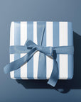 French Blue Striped Wrapping Paper