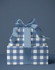 French Blue Gingham Wrapping Paper