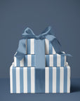 French Blue Striped Wrapping Paper