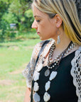 White Turquoise Chunky Earrings 215N