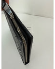 Bottega Veneta Black Leather Maxi Intreciato Document Case Wristlet Clutch Bag