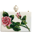 Dolce & Gabbana Leather Floral Pearl Snap Bag
