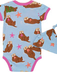 Hatley Happy Otters Bodysuit & Hat