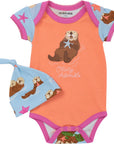 Hatley Happy Otters Bodysuit & Hat