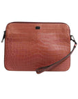 Dolce & Gabbana Bordeaux Croc Leather Briefcase