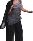 Tina Stephens Mercedes Foldover Waist Silk Pant PL203