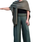 Tina Stephens Mercedes Foldover Waist Silk Pant PL203