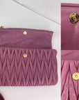 Miu MIU Matelasse Pink Nappa Leather Shoulder Bag