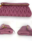 Miu MIU Matelasse Pink Nappa Leather Shoulder Bag