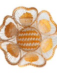 10" Floral Handwoven Iraca Bread Basket