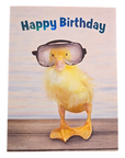 Happy Birthday Duckling with Goggles Card