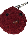 Crochet Squishy Ball Keychain – Red Amigurumi Face