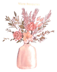 With Sympathy Floral Vase Greeting Card