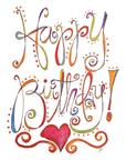Happy Birthday Colorful Handlettered Greeting Card