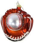 Baseball In Mitt Glass Ornament