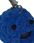 Crochet Puffer Fish Stress Ball Keychain - Dark Blue Smiley Face