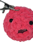 Crochet Blob Face Keychain Charm – Pink