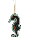 Seahorse Layered Wood Ornament with Twine Hanger