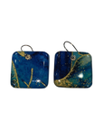 Hanukkah Fabric & Resin Square Drop Earrings