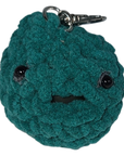 Teal Crochet Squishy Face Keychain