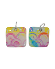 Handmade Fabric & Resin Square Drop Earrings by Julie Treiman