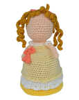 Handmade Crochet Princess Doll Amigurumi – Blonde Girl in Yellow Dress