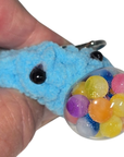 Crochet Stress Ball Blob Keychain – Blue