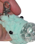 Mint Green Crochet Stress Ball Blob Keychain