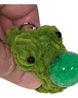 Green Frog Squishy Plush Keychain with Gel Bead Ball