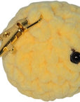 Crochet Puffer Fish Stress Ball Keychain - Yellow Smiley Face